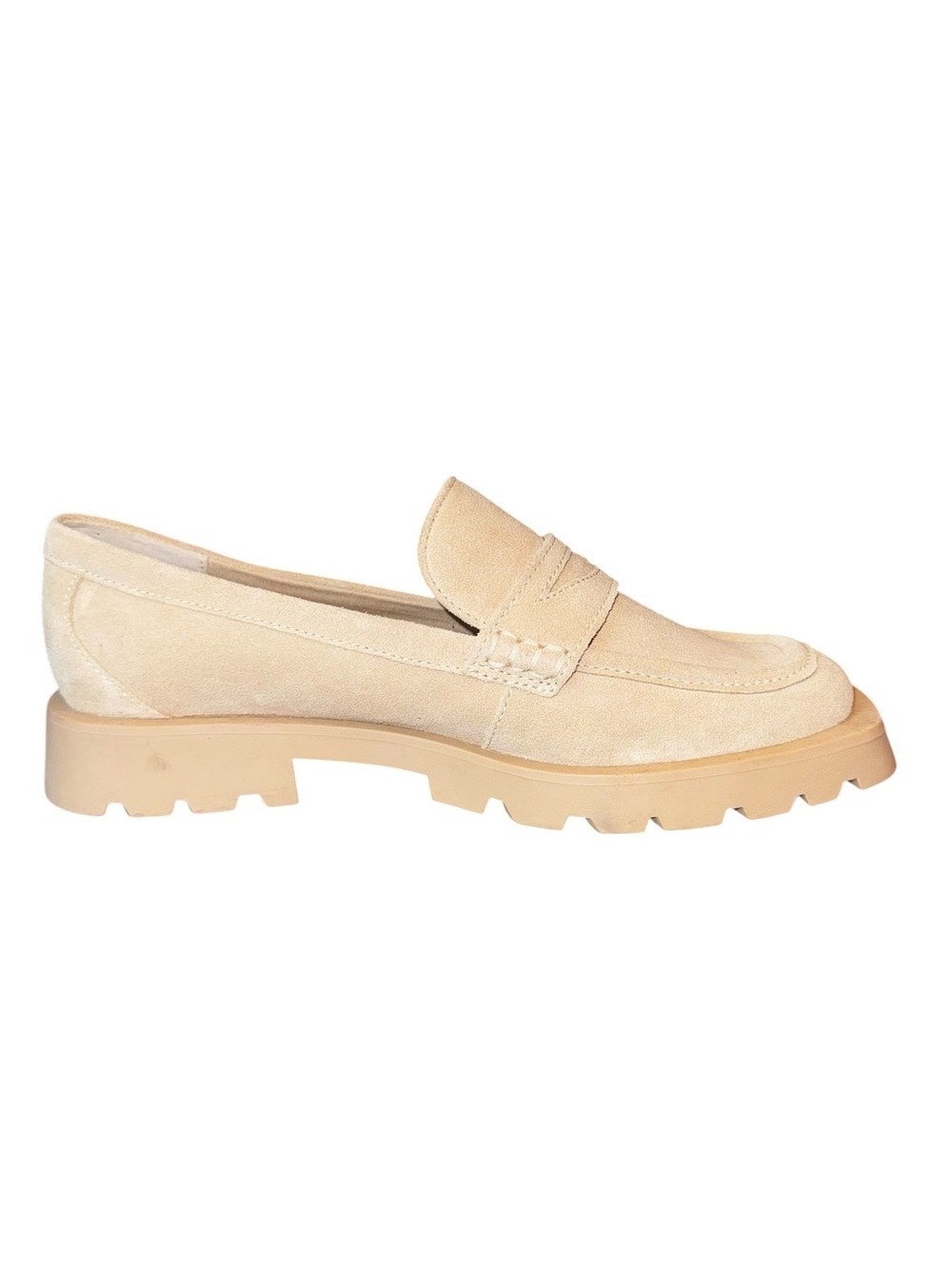 Dolce Vita Elias Loafer Suede Lug Sole Platform Shoes Neutral Cream Preppy 10